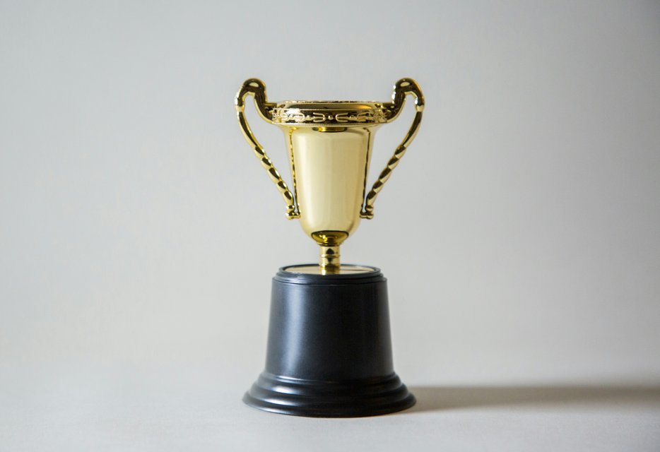 A trophy on a white background