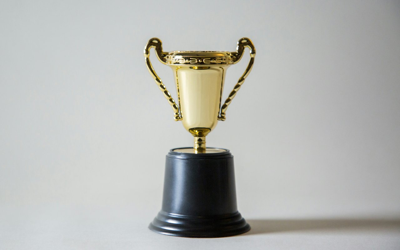 A trophy on a white background